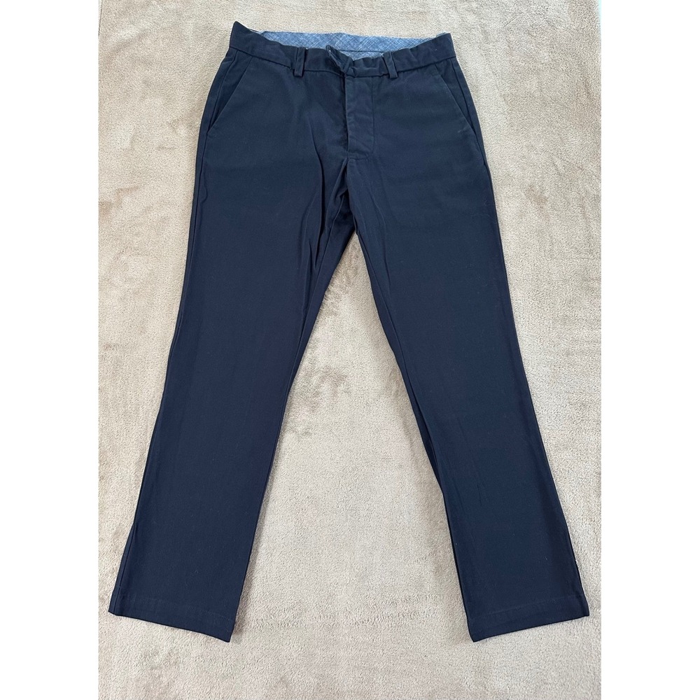 Gustin Slim Fit Chinos Unselvedge Mens Size 33 Navy‎ Blue Washed California EUC